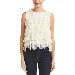 Ella Moss Ivory Layered Lace Tank Top